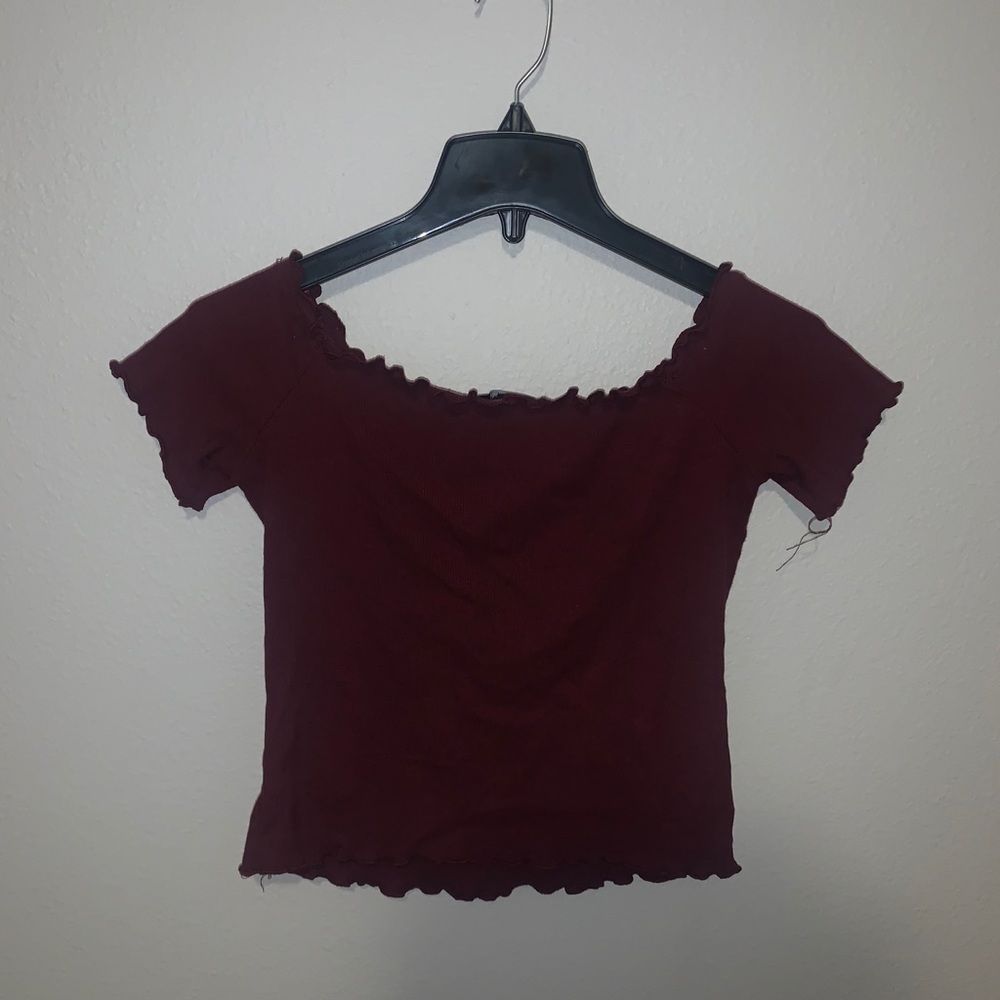Burgundy Crop Top